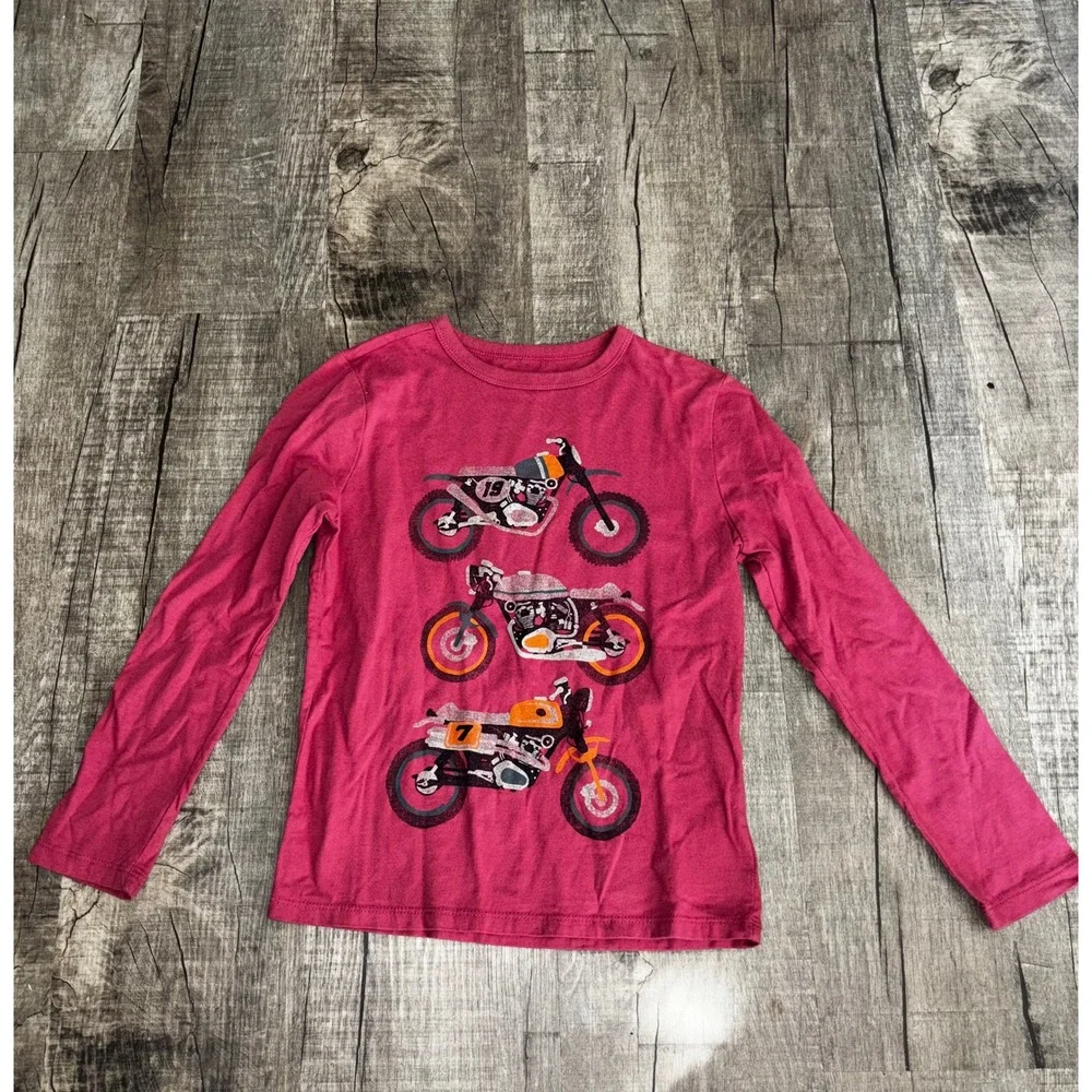 GAP Boys Long Sleeve Motorcycle Graphic Tee Magenta‎ M